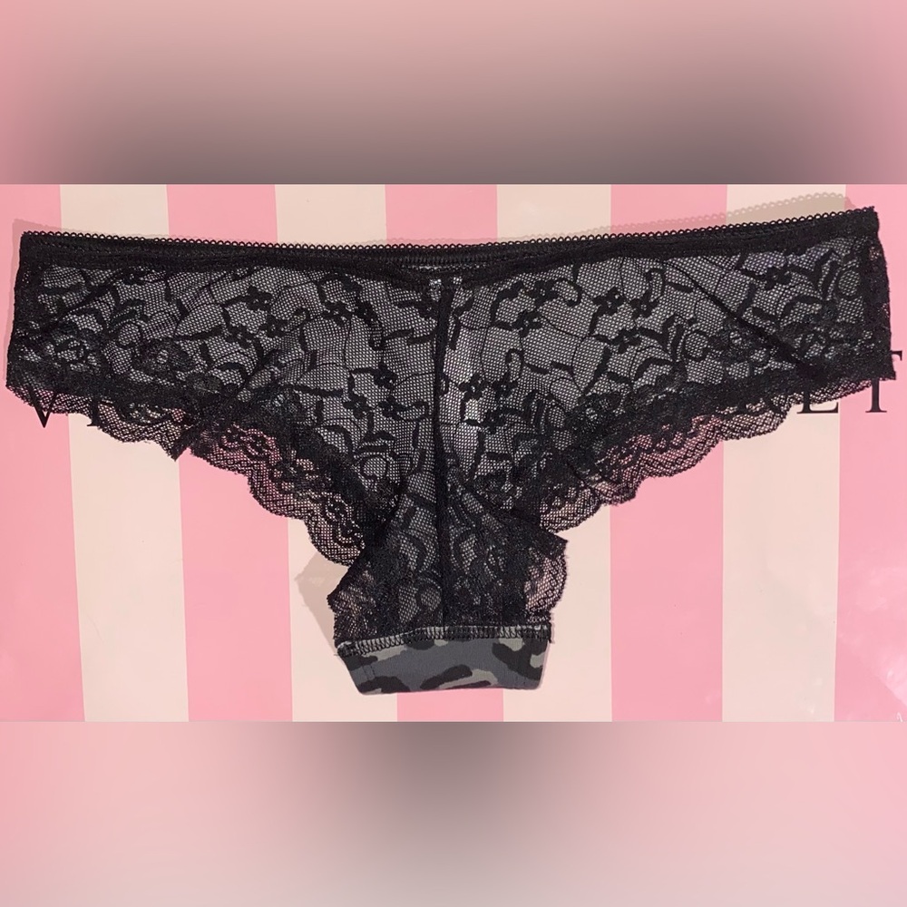 New Vintage Victoria's Secret PINK hipster lace back cotton PINK panties leopard